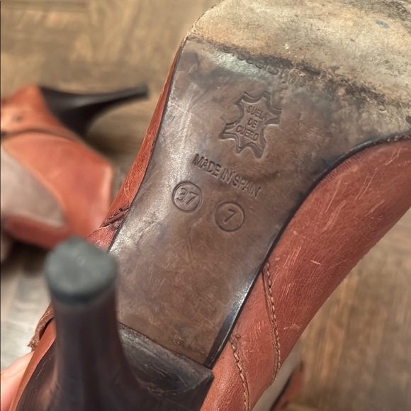 Diesel Brown Tan Leather & Suede Women's Boots size 37 - Picture 5 of 7